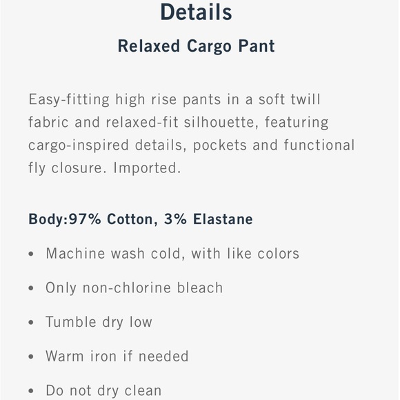 Abercrombie & Fitch Curve Love Relaxed Cargo Pant 27L - Picture 3 of 7